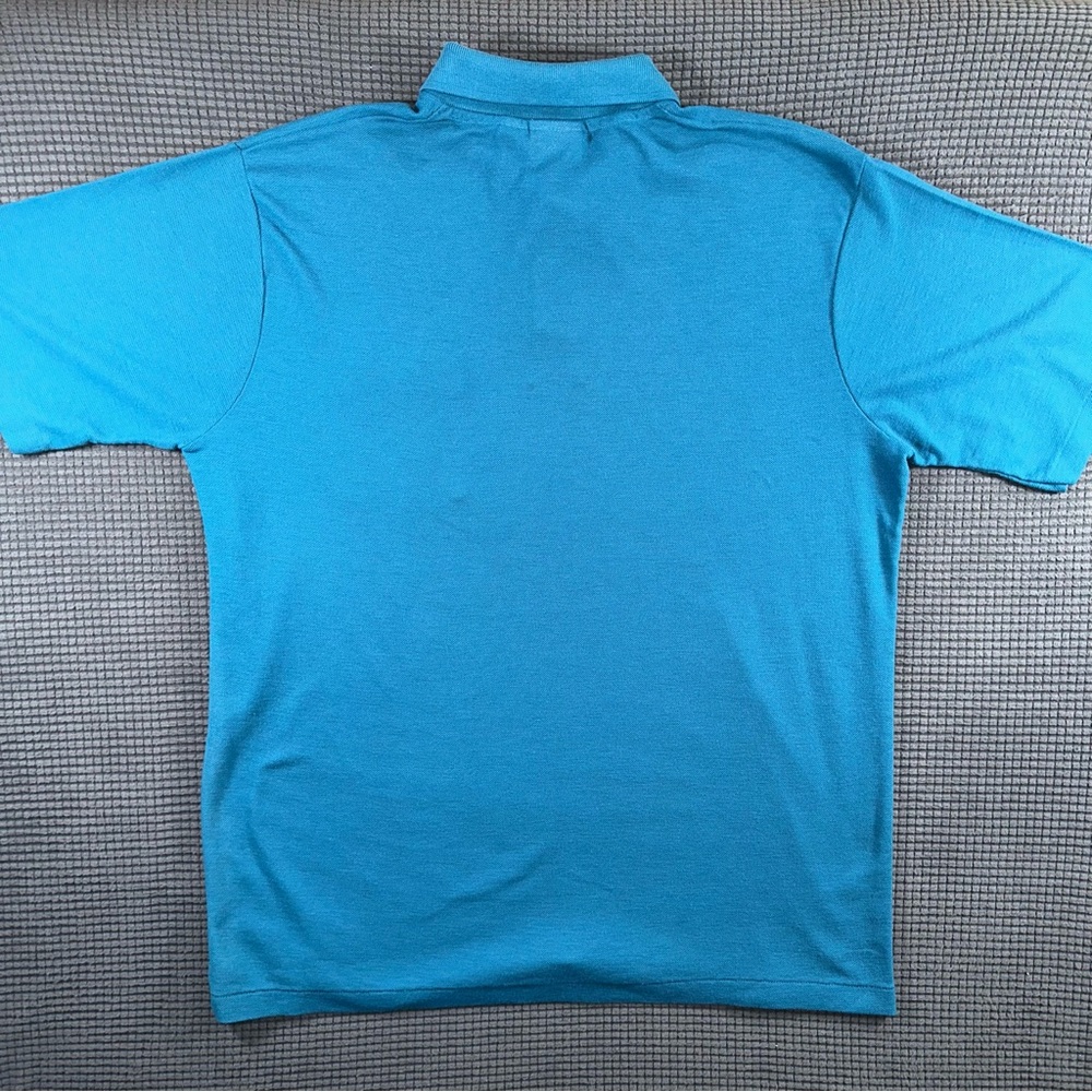 Vintage Burdines Florida Polo Shirt XL Teal Made in USA Pocket Golf Shirt - Picture 2 of 5